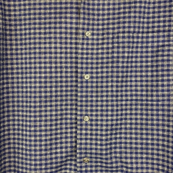 Men’s Joseph Abboud 💯 Cotton Non-Iron Blue & Gray Buttoned Down Shirt- Sz XL - Picture 5 of 12